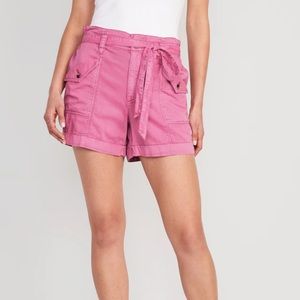 Old Navy Extra High Waisted Tie Front Cargo Shorts